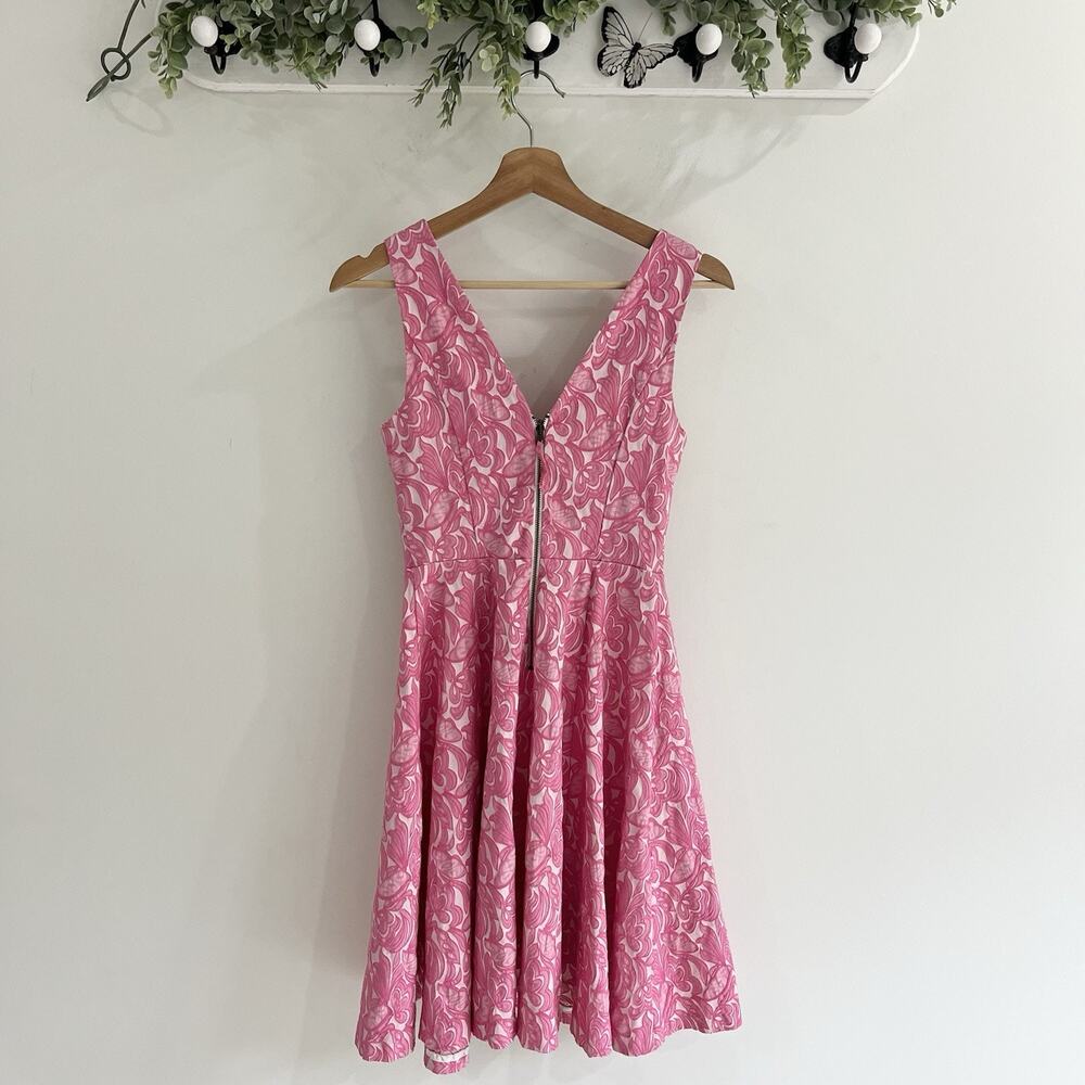 Maeve Anthropologie Fit n Flare Pink Floral Dress Size 2 Sleeveless VV2794 - Picture 2 of 3